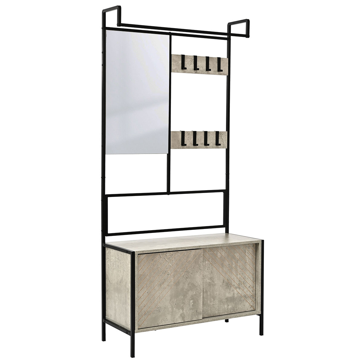 Έπιπλο Εισόδου Με Καθρέφτη (80x35x172) Spitishop Nobile Cement