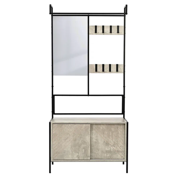 Έπιπλο Εισόδου Με Καθρέφτη (80x35x172) Spitishop Nobile Cement