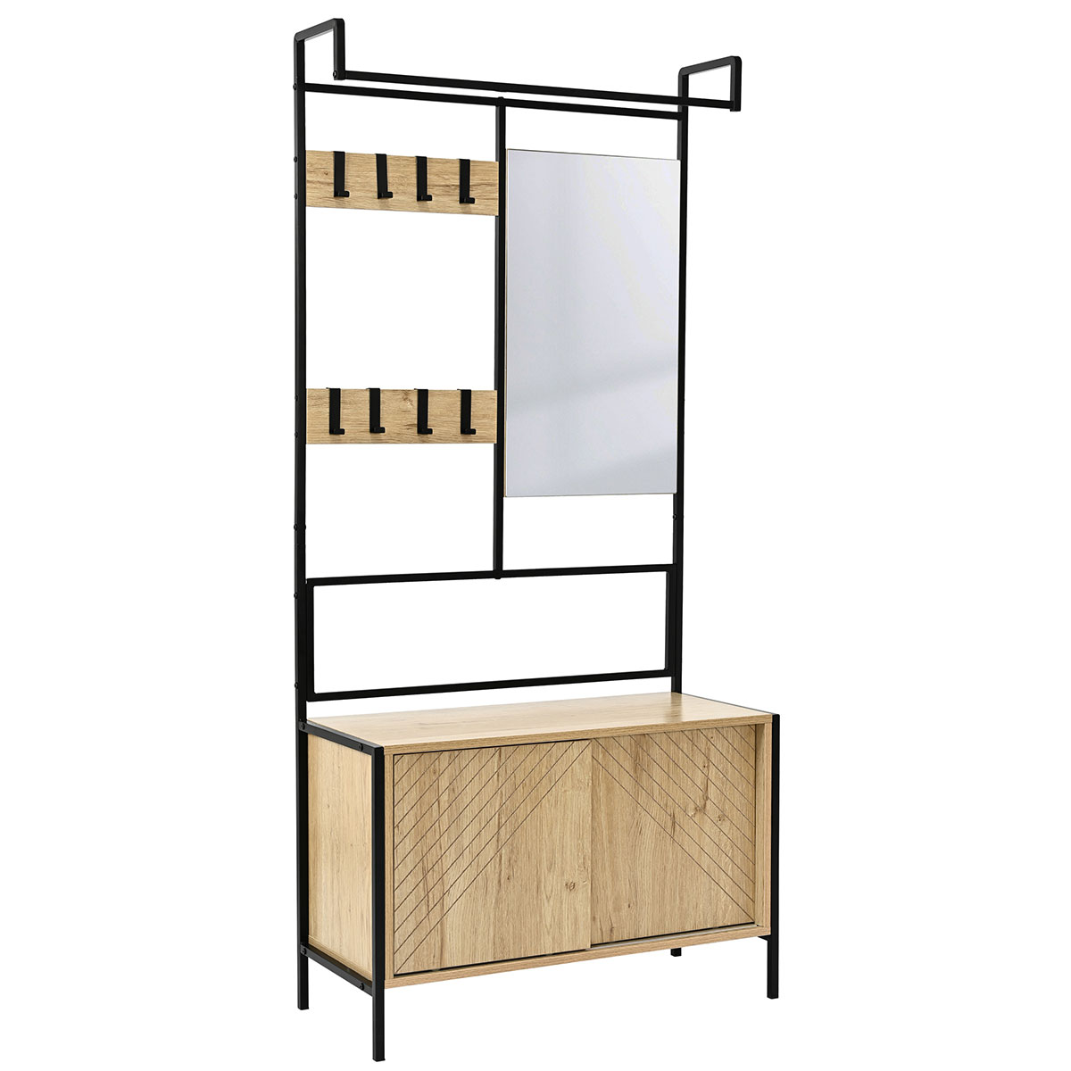 Έπιπλο Εισόδου Με Καθρέφτη (80x35x172) Spitishop Nobile Natural
