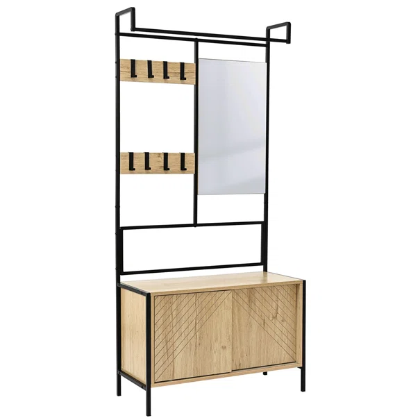 Έπιπλο Εισόδου Με Καθρέφτη (80x35x172) Spitishop Nobile Natural