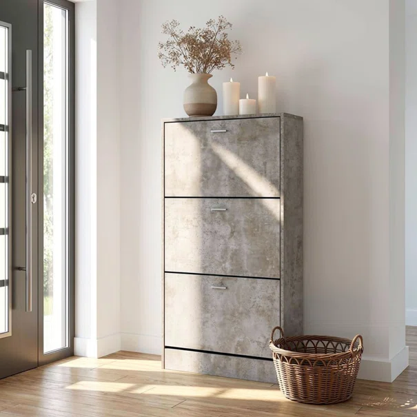 Παπουτσοθήκη Με 3 Ράφια/18 Θέσεων (63x24x120) Spitishop Slimline Cement