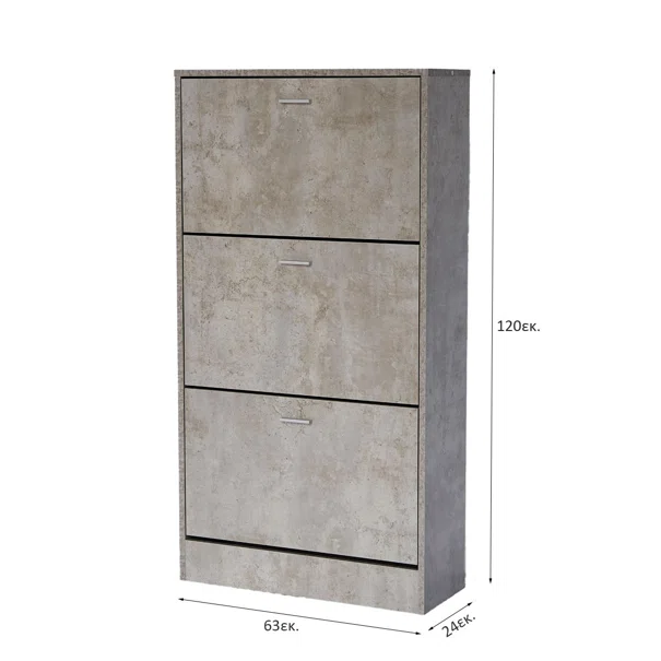 Παπουτσοθήκη Με 3 Ράφια/18 Θέσεων (63x24x120) Spitishop Slimline Cement