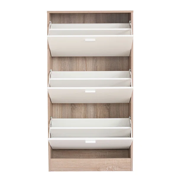 Παπουτσοθήκη Με 3 Ράφια/18 Θέσεων (63x24x120) Spitishop Slimline Natural/White
