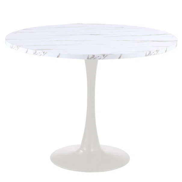 Τραπέζι Κουζίνας (Φ100x74.5) Spitishop Eclipse Marble White