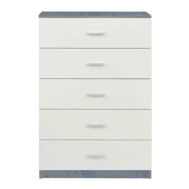Συρταριέρα 5 Θέσεων (70x35x108) Spitishop Dama White/Cement