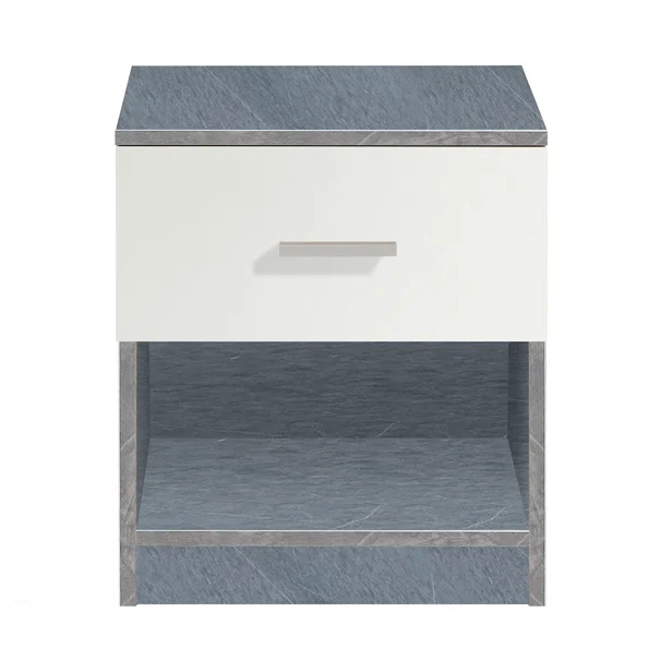 Κομοδίνο Με Συρτάρι & Ράφι (40x32x48) Spitishop Dama White/Cement