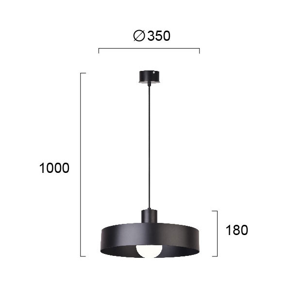 Φωτιστικό Οροφής Μονόφωτο Viokef Norton Black 4184801 Φωτιστικά Κρεμαστά Spitishop