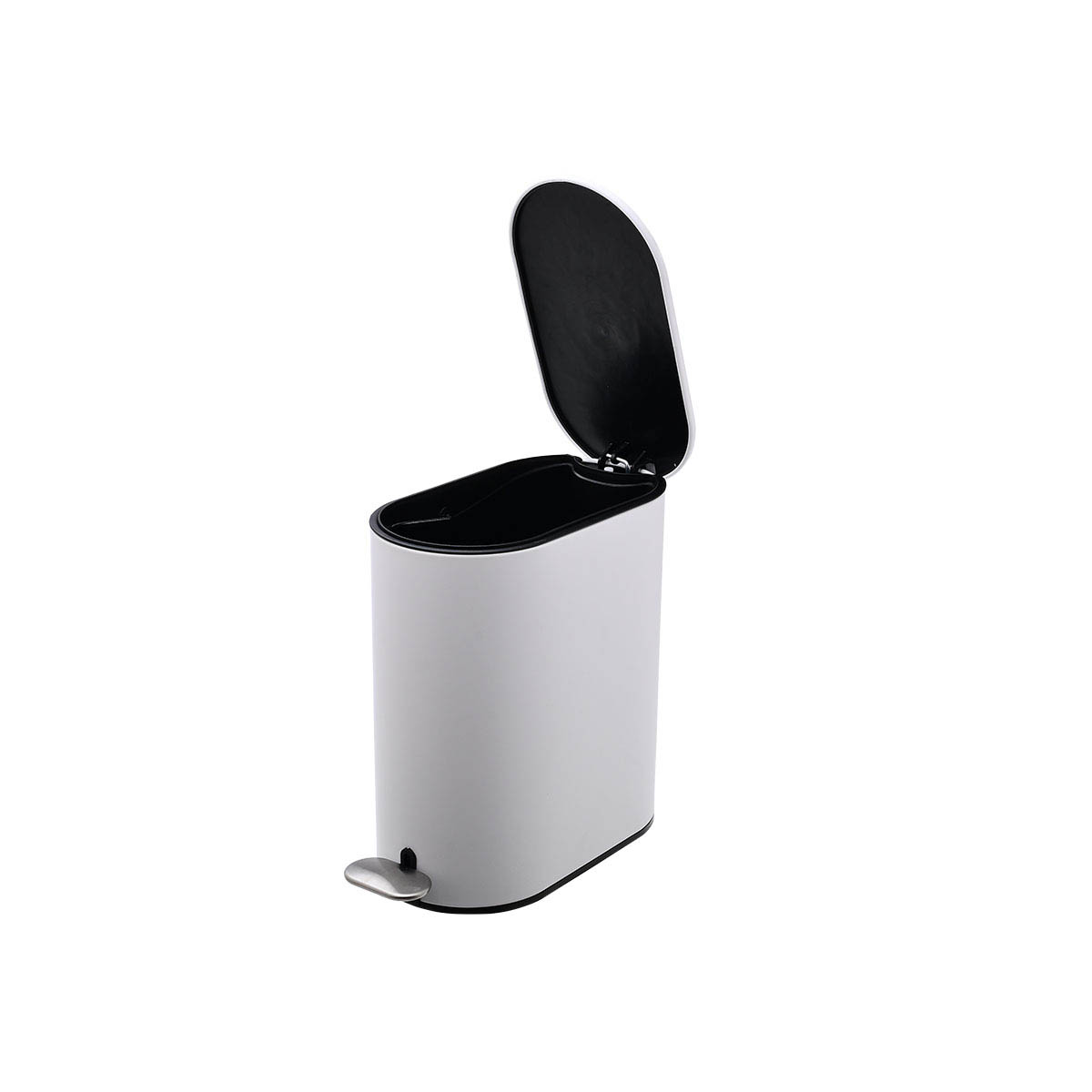 Κάδος Απορριμμάτων Μπάνιου (14X28X31) Estia 5Lt Slim Oval White Matt 02-14575 Μπάνιο Αξεσουάρ Κάδοι Spitishop