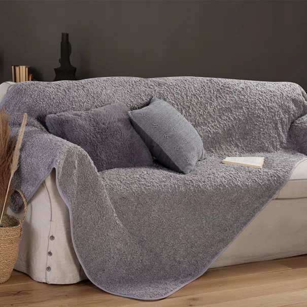 Ριχτάρι Καναπέ Τριθέσιου Μπουκλέ (150x300) Nef-Nef Homeware Vanjel Grey