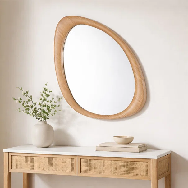 Διακοσμητικός Καθρέφτης Τοίχου (52x77) Spitishop Catania Natural