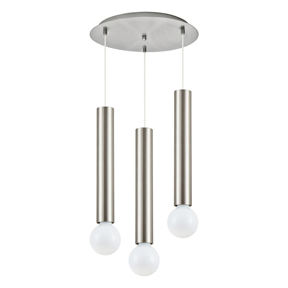 Φωτιστικό Οροφής Τρίφωτο Homelighting Adept Tube 77-8662 Nickel