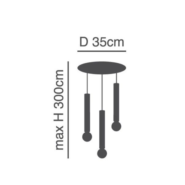 Φωτιστικό Οροφής Τρίφωτο Homelighting Adept Tube 77-8662 Nickel