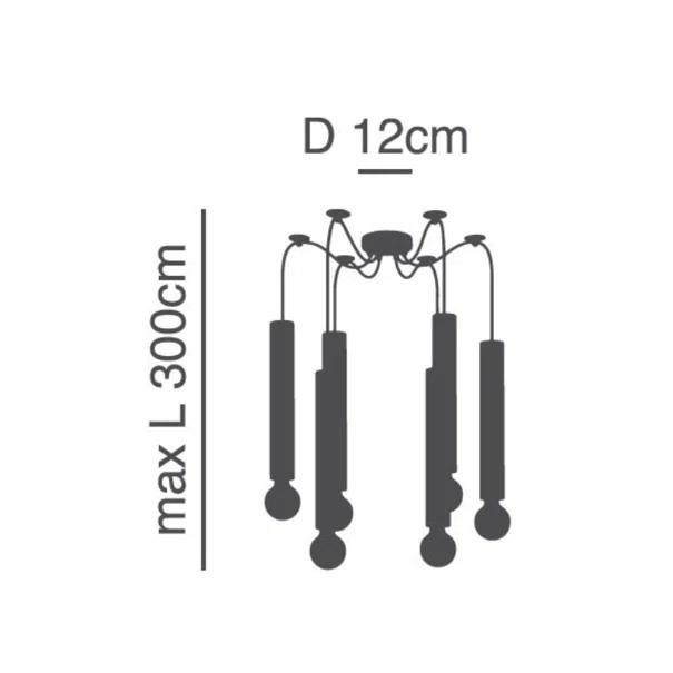 Φωτιστικό Οροφής Πολύφωτο Homelighting Adept Tube 77-8659 Nickel
