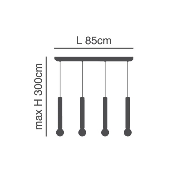 Φωτιστικό Οροφής Πολύφωτο Homelighting Adept Tube 77-8664 Nickel