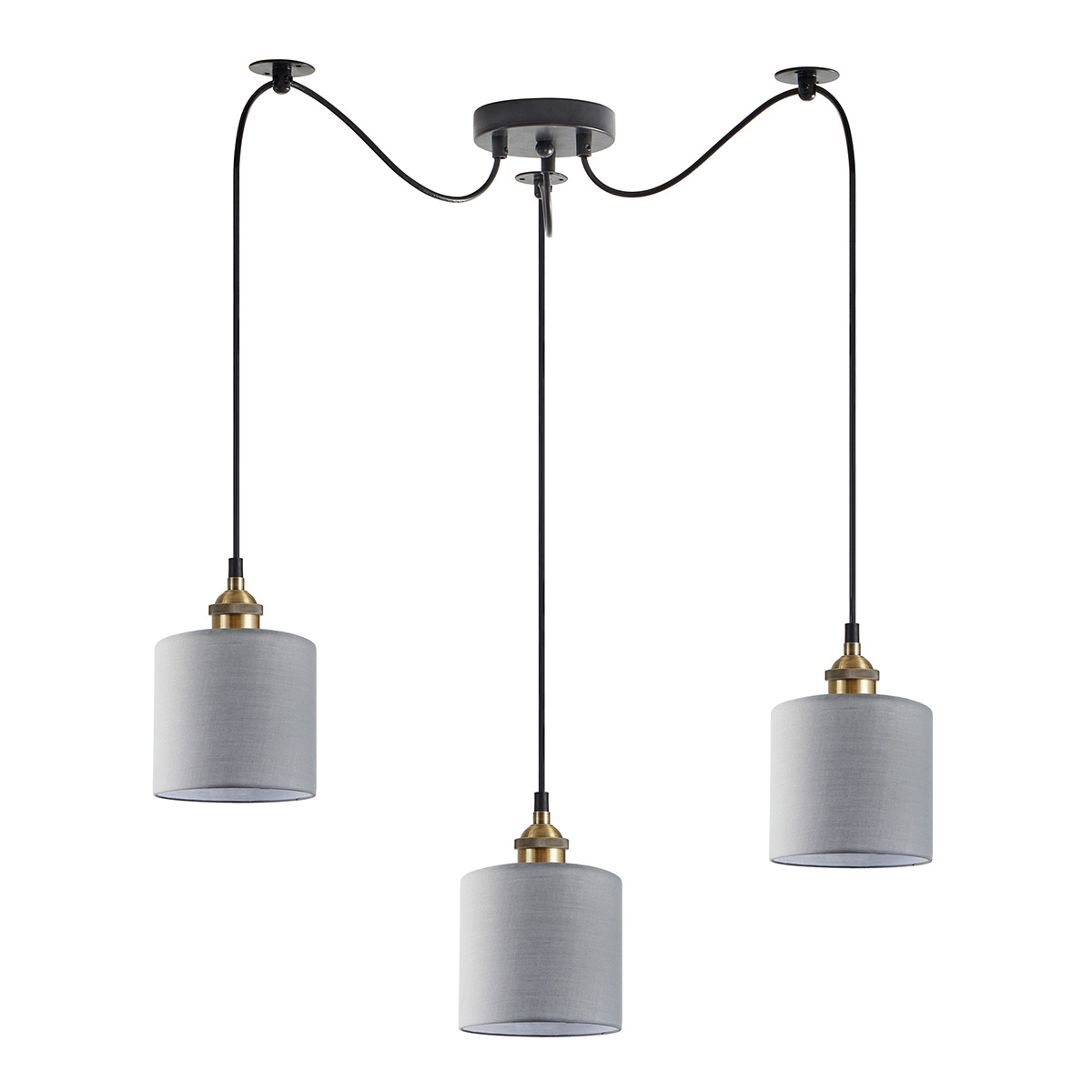 Φωτιστικό Οροφής Τρίφωτο Homelighting 77-8734 Bronze/Grey
