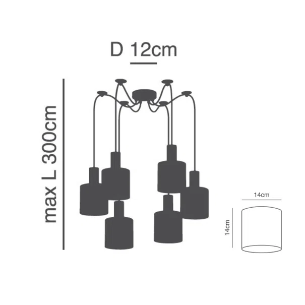 Φωτιστικό Οροφής Πολύφωτο Homelighting Magnum Flex Shade 77-9031