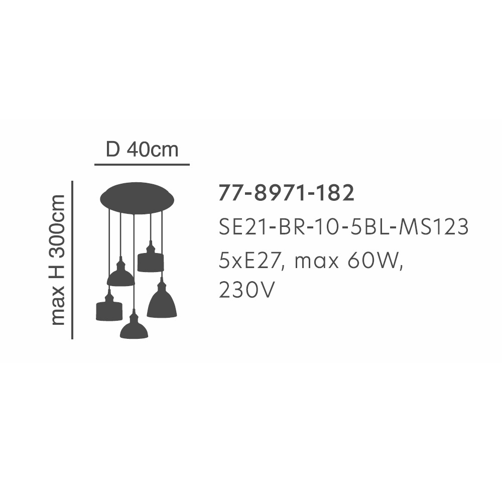 Φωτιστικό Οροφής Πολύφωτο Homelighting Magnum Flex 77-8971 Φωτιστικά Κρεμαστά Τραπεζαρίας Spitishop