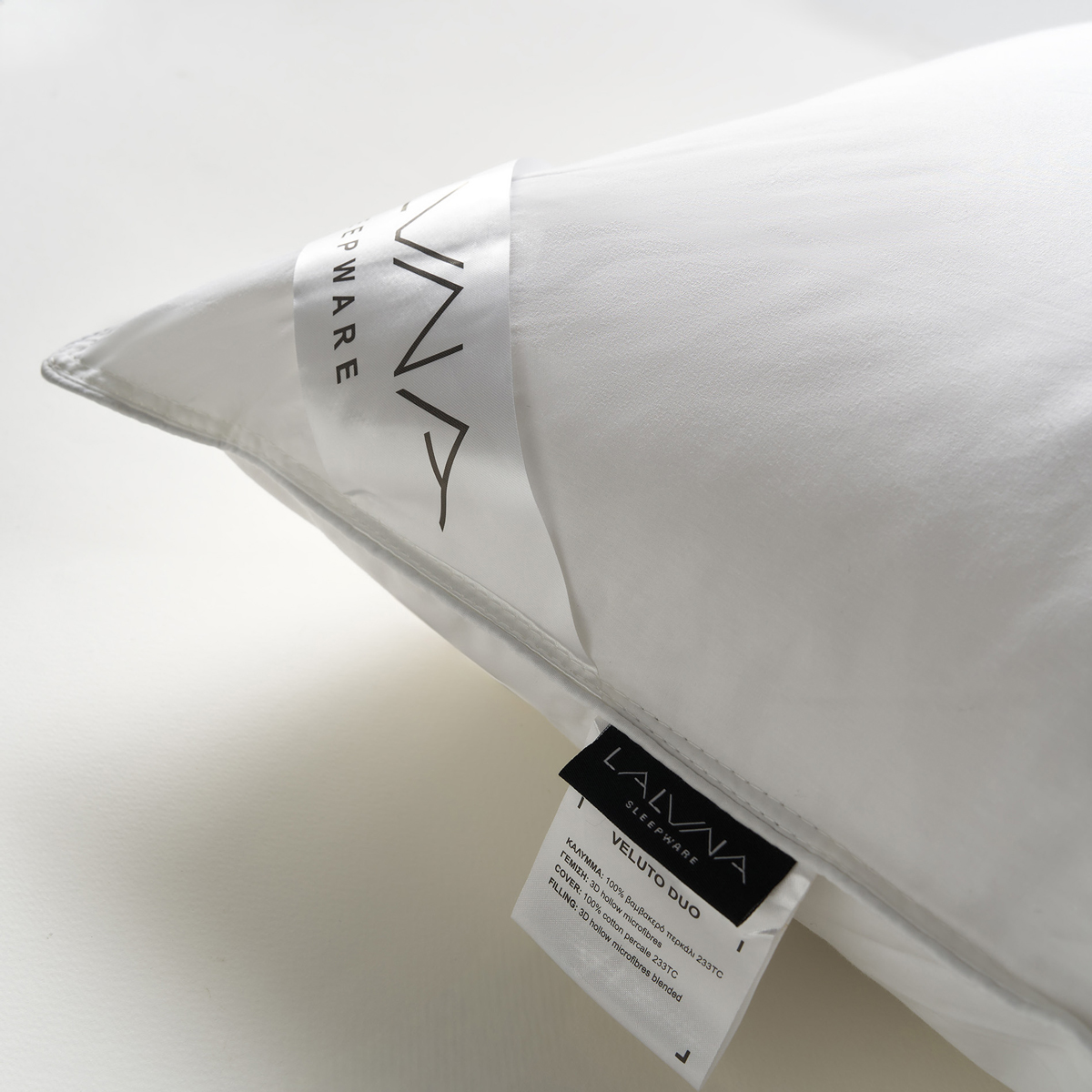 Ζεύγος Μαξιλάρια Ύπνου Μέτρια (50X70) La Luna Veluto Duo Hollowfiber 3D 900Gsm Λευκά Είδη Κρεβατοκάμαρας για Ύπνο Ανάσκελα Spitishop
