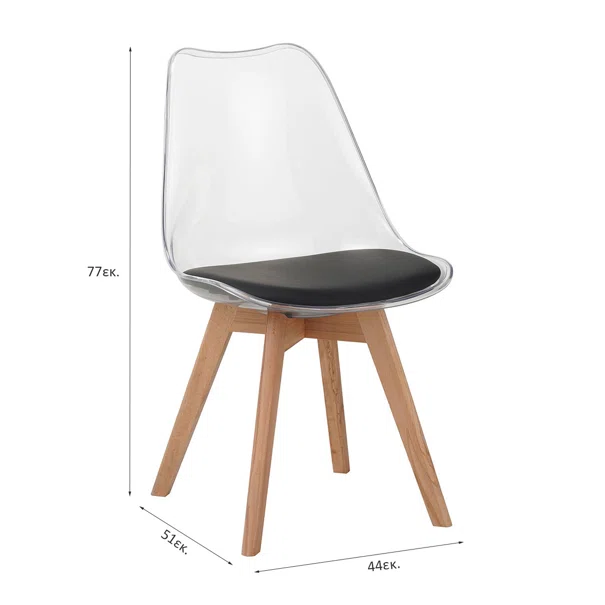 Καρέκλα Τραπεζαρίας (44x51x77) Spitishop Vision Clear/Black