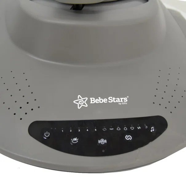 Ηλεκτρικό Ρηλάξ Με Μουσική (0+ Μηνών/Έως 9kg) Bebe Stars Imagine 2 in 1 Grey 255-186