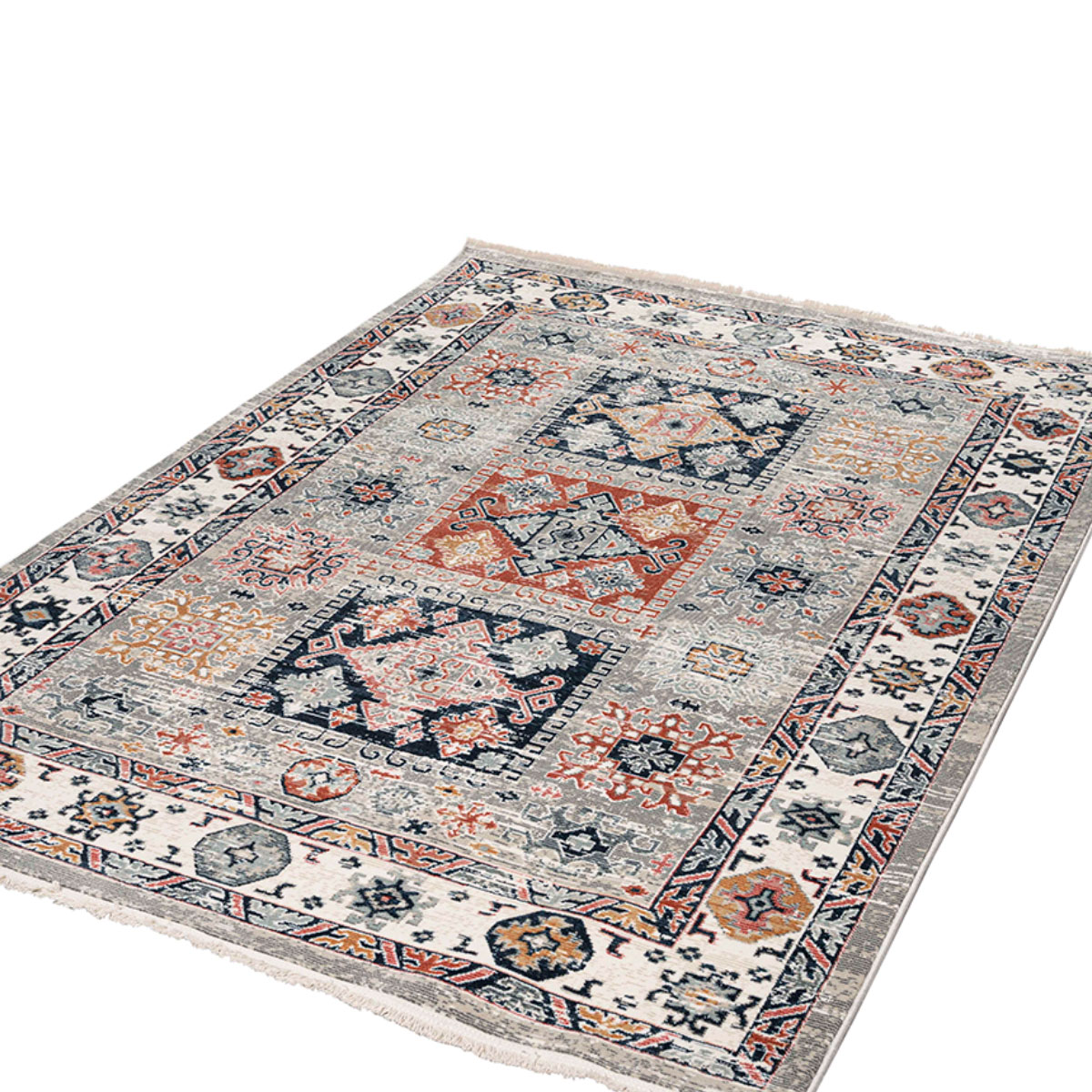 Χαλί (200X290) Polcarpet Bohemian 38461 Grey Cream Χαλιά Σαλονιού Χειμερινά Boho Spitishop