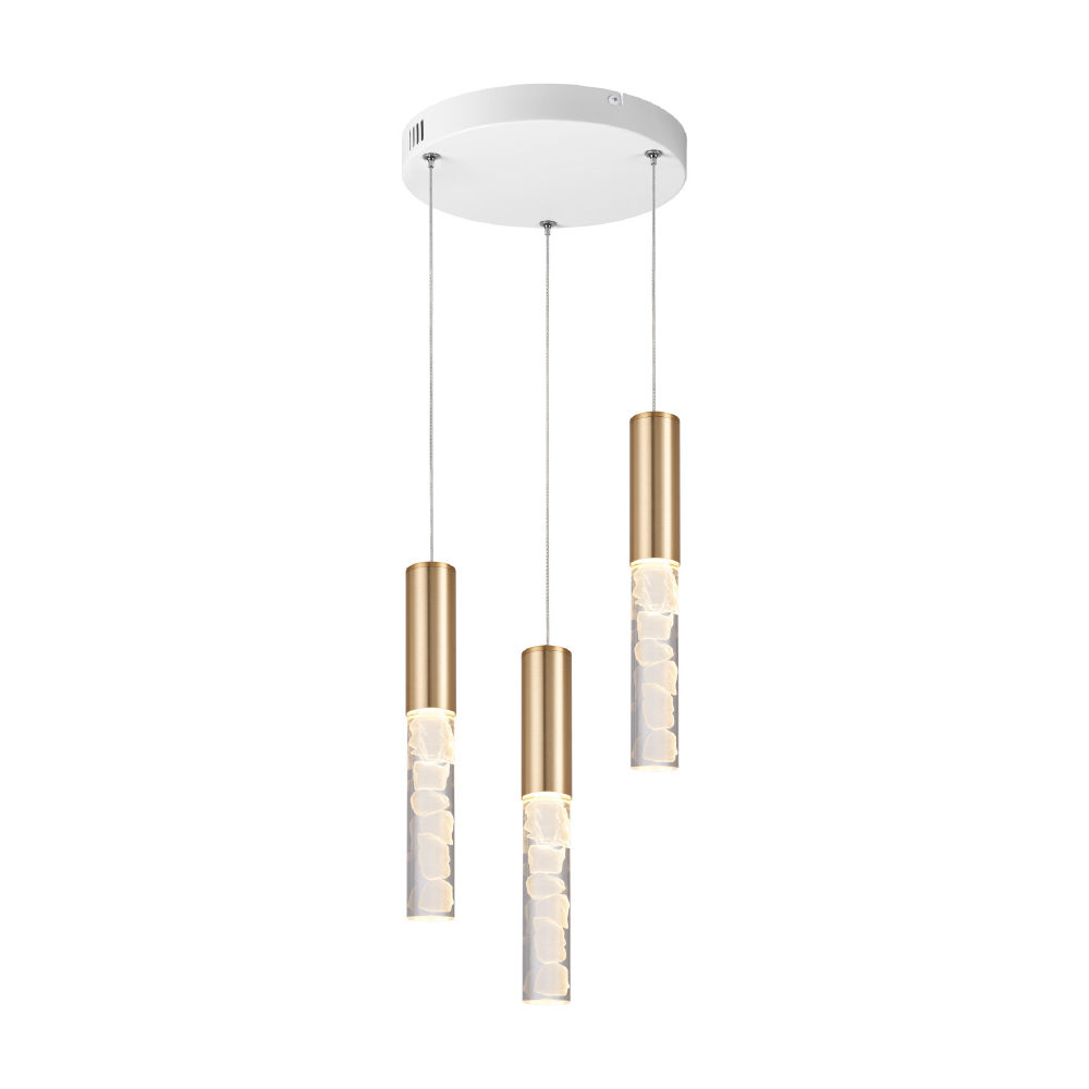 Φωτιστικό Οροφής Τρίφωτο LED 3 CCT Aca Oasis CN3P22PGWCCT Brass Gold/Sand White
