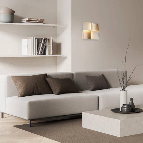 Απλίκα Τοίχου LED 3 CCT Aca Chessy CNW21GWCCT Sand White/Gold