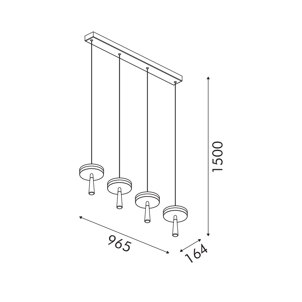 Φωτιστικό Οροφής Πολύφωτο Led 3 Cct Aca Asian Cn4P42Wbkcct Sand Black Φωτιστικά Κρεμαστά Τραπεζαρίας Spitishop