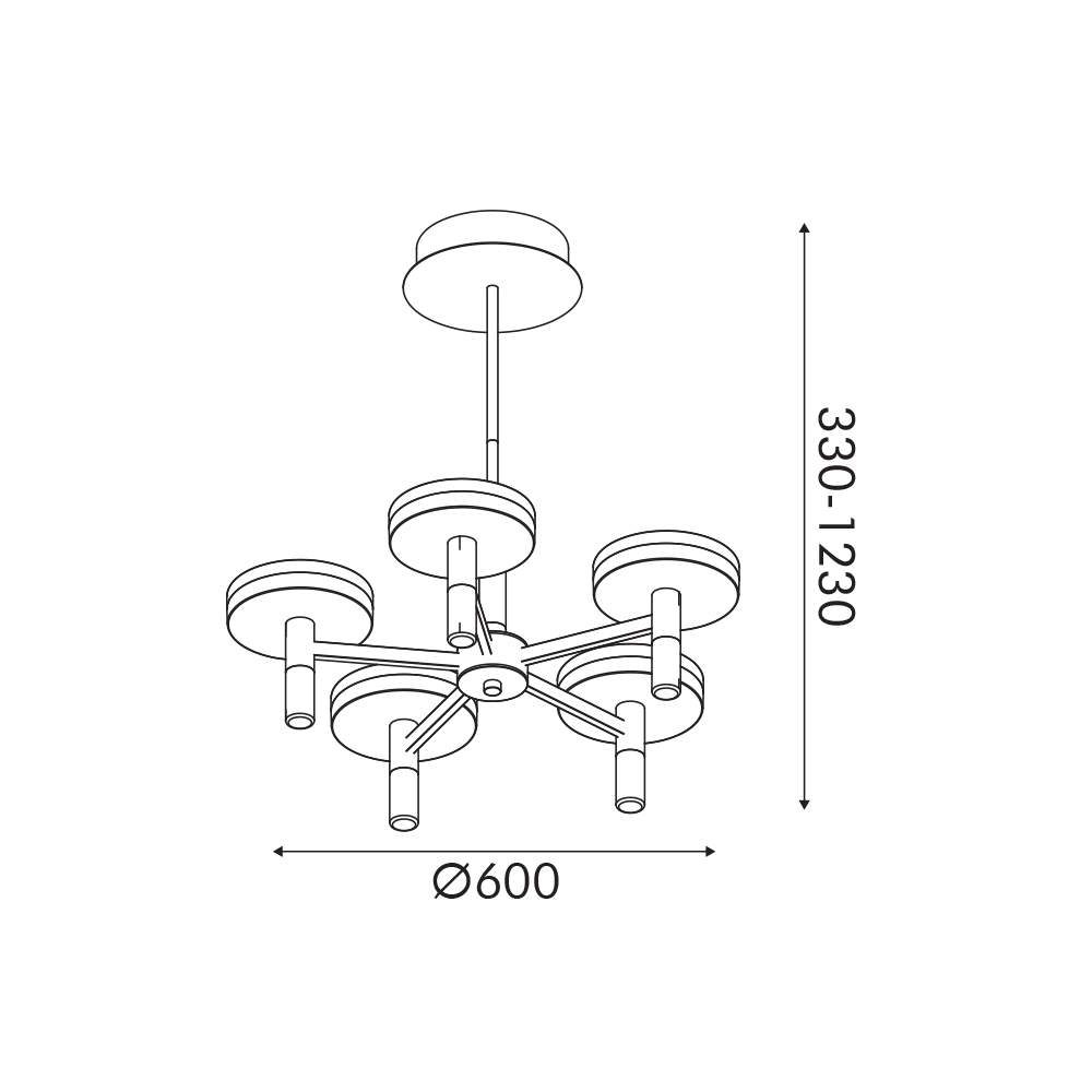 Φωτιστικό Οροφής Πολύφωτο Led 3 Cct Aca Asian Cn5P52Wbkcct Sand Black Φωτιστικά Κρεμαστά Τραπεζαρίας Spitishop
