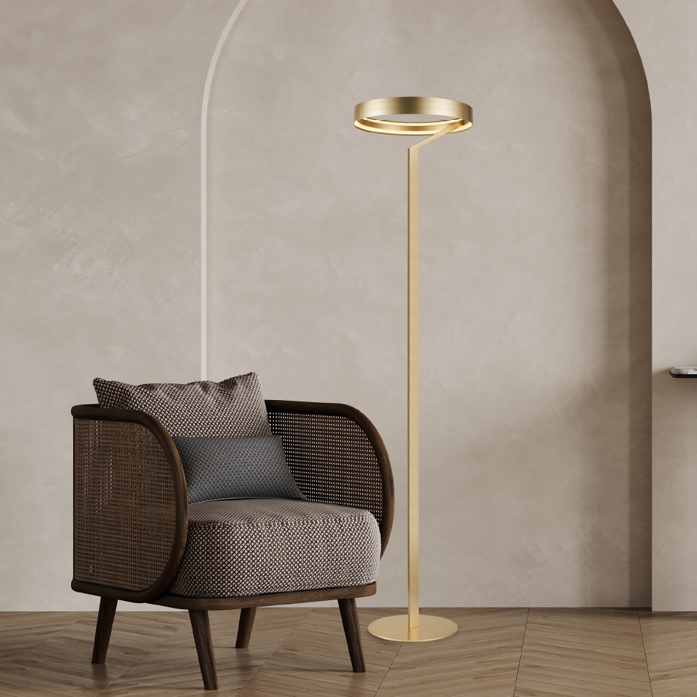 Φωτιστικό Δαπέδου LED Aca Dimmable Rollie CNF43GDIM Gold