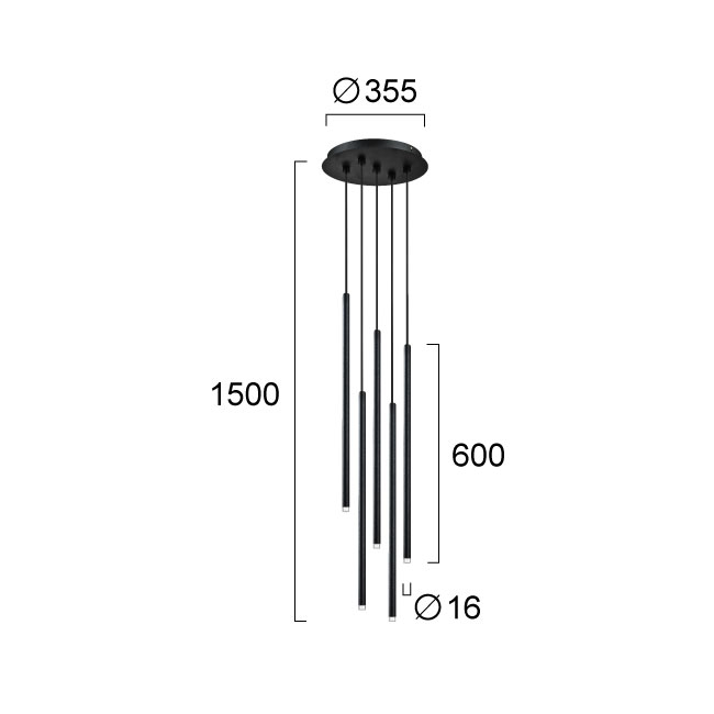 Φωτιστικό Οροφής Πολύφωτο Led Viokef Zenia Black 4291200 Φωτιστικά Κρεμαστά Τραπεζαρίας Spitishop