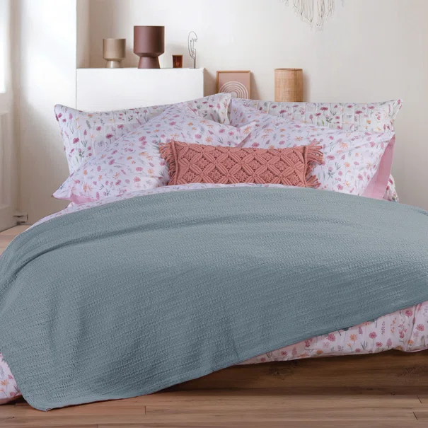 Κουβέρτα Πικέ Υπέρδιπλη (220x240) Nef-Nef Homeware Cool Dusty Blue