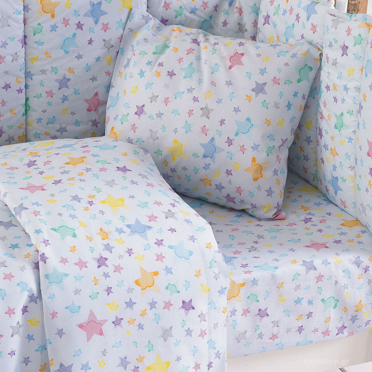 Παπλωματοθήκη Κούνιας (Σετ 110X160) Rythmos Baby Glow Blue Βρεφικά Προίκα Μωρού Παπλωματοθήκες Βρεφικές Spitishop