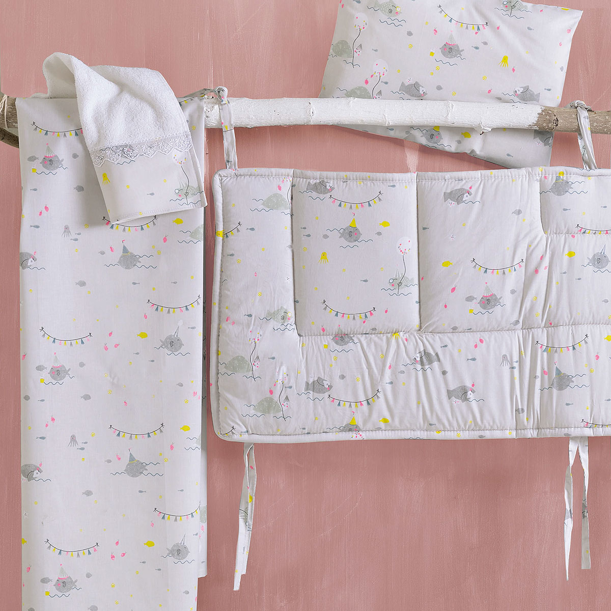 Πάντα Κούνιας (200X43) Rythmos Baby Fouska Grey Βρεφικά Προίκα Μωρού Πάντες Βρεφικές Spitishop