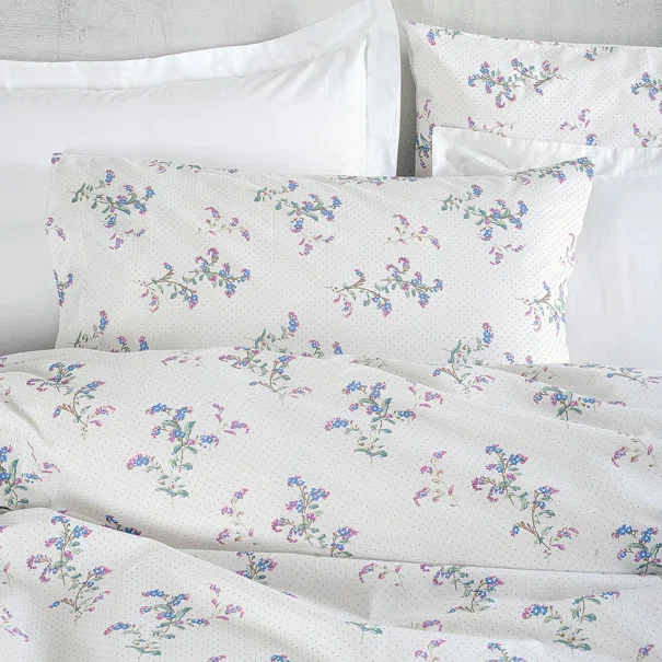 Παπλωματοθήκη Μονή (Σετ 160x250) Rythmos Diva Bouquet Ecru