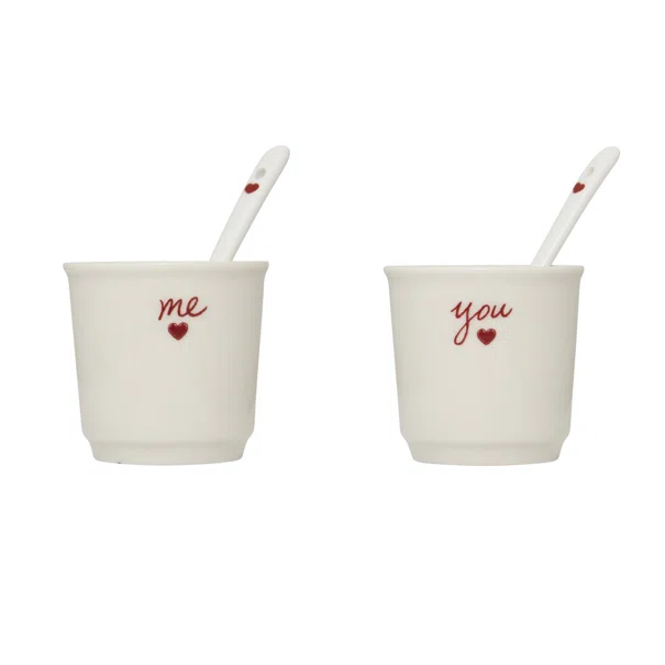 Φλυτζάνια Espresso 100ml + Κουτάλια (Σετ 2τμχ) S-D Valentine 212103