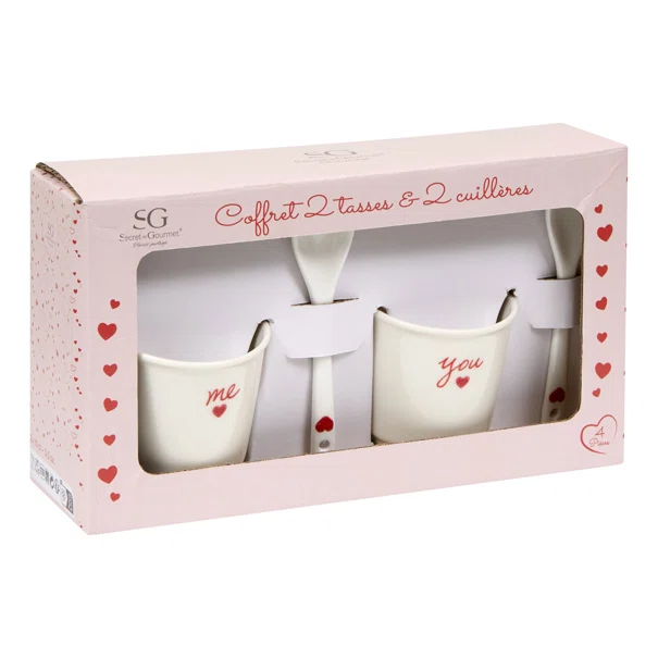 Φλυτζάνια Espresso 100ml + Κουτάλια (Σετ 2τμχ) S-D Valentine 212103