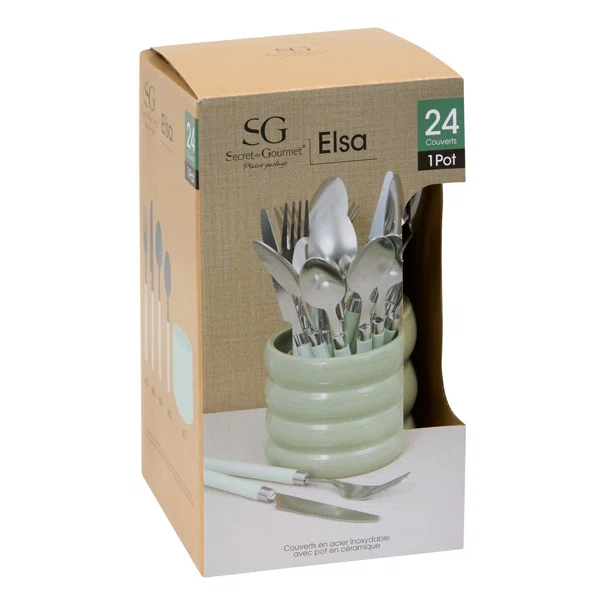 Μαχαιροπίρουνα Με Βάση (Σετ 24τμχ) S-D Elsa Green 212364B
