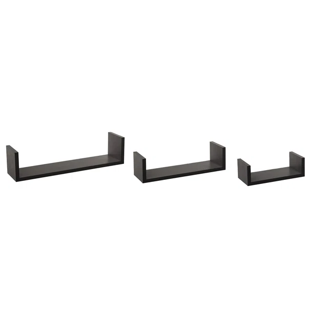 Ράφια Τοίχου (Σετ 3τμχ) F-V Edge Black 138955A
