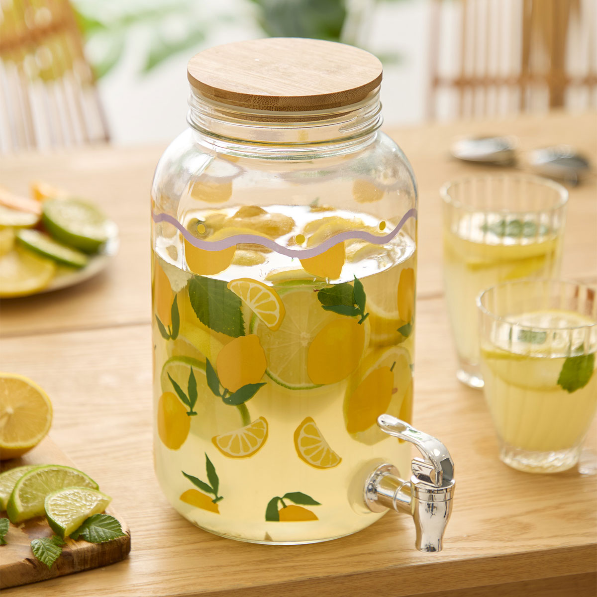 Βάζο Γυάλινο Με Βρυσάκι 4lt S-D Fruity Lemon 213920