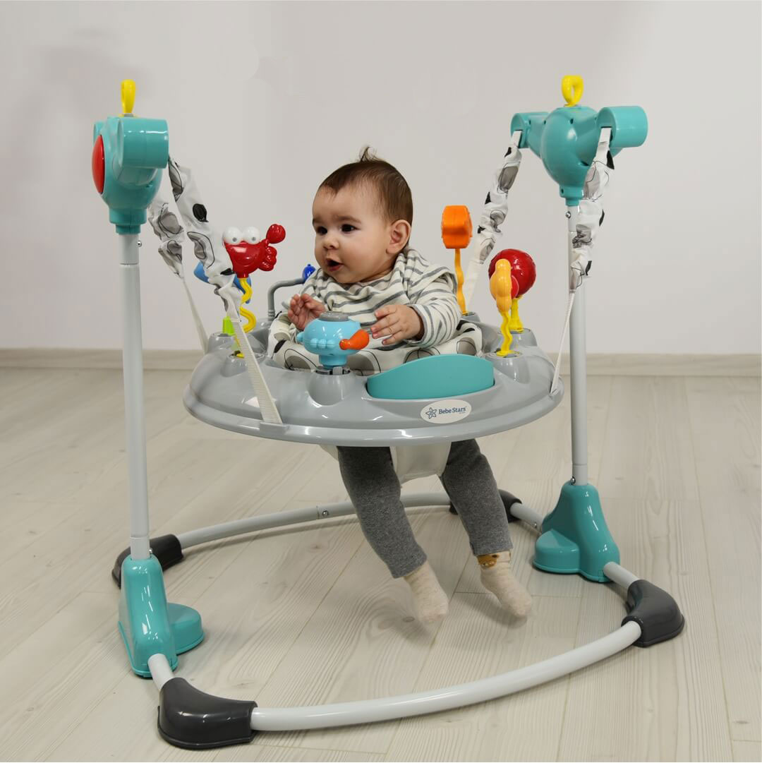 Baby Jumper (6-18 Μηνών Έως 12Kg) Bebe Stars Sea Animals Grey 4104 Παιχνίδια Δραστηριοτήτων Spitishop