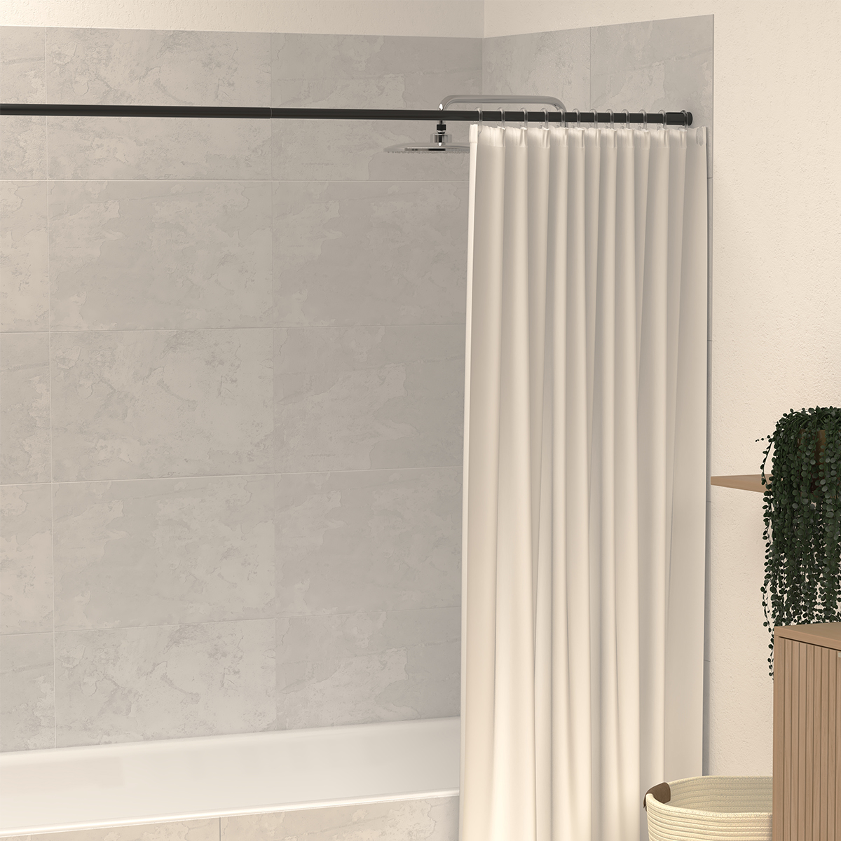 Πτυσσόμενος Βραχίονας Μπάνιου 110-200cm F-V Black 105404A