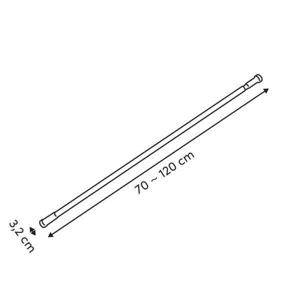 Πτυσσόμενος Βραχίονας Μπάνιου 70-120cm F-V Black 105403A