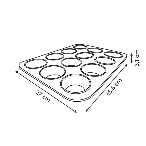 Φόρμα Για 12 Cupcake/Muffin (35.5x27x3) F-V Harmony 209668