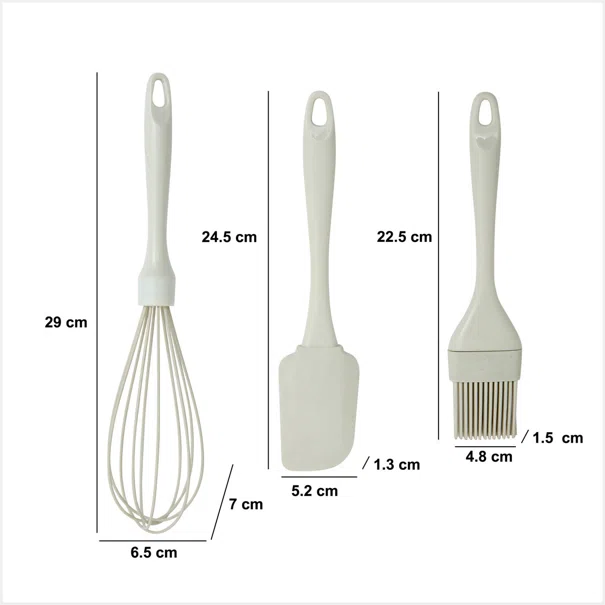 Εργαλεία Ζαχαροπλαστικής (Σετ 3τμχ) F-V Silicone 209620 (Τυχαία Επιλογή Χρώματος)