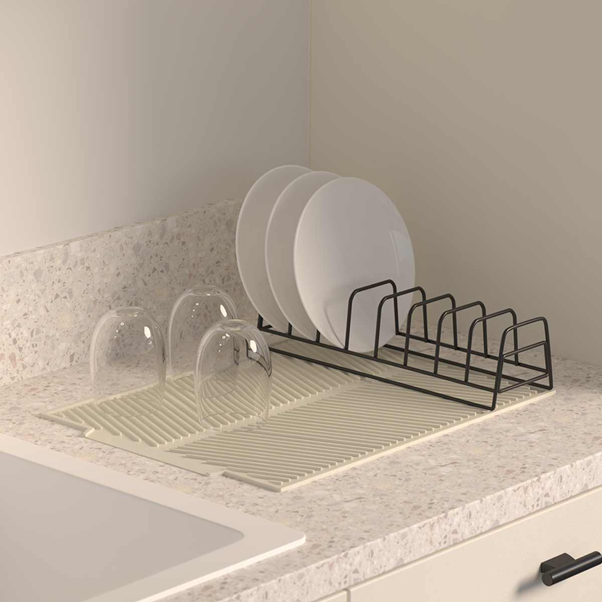 Στραγγιστήρι Πιάτων (33x43.5x8.5) F-V Rack 190115 Beige