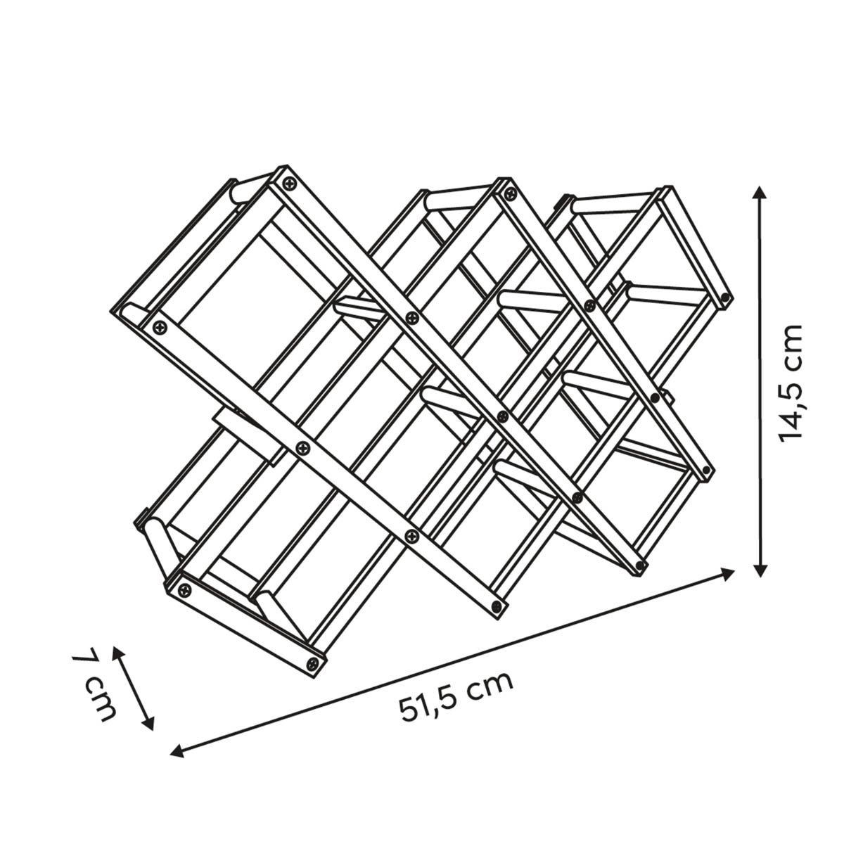Μπουκαλοθήκη Αναδιπλούμενη 10 Θέσεων (55 5X14 5X37 5) F-V Bamboo 190223 Φοιτητικό Σπίτι Διακόσμηση Spitishop