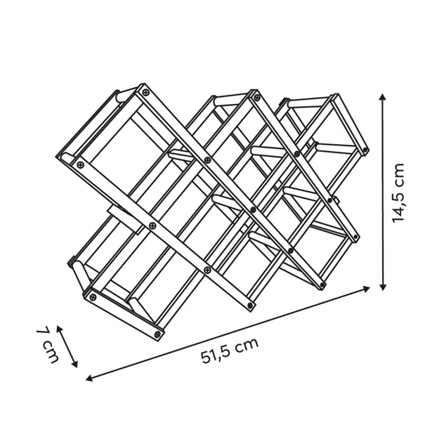 Μπουκαλοθήκη Αναδιπλούμενη 10 Θέσεων (55.5x14.5x37.5) F-V Bamboo 190223