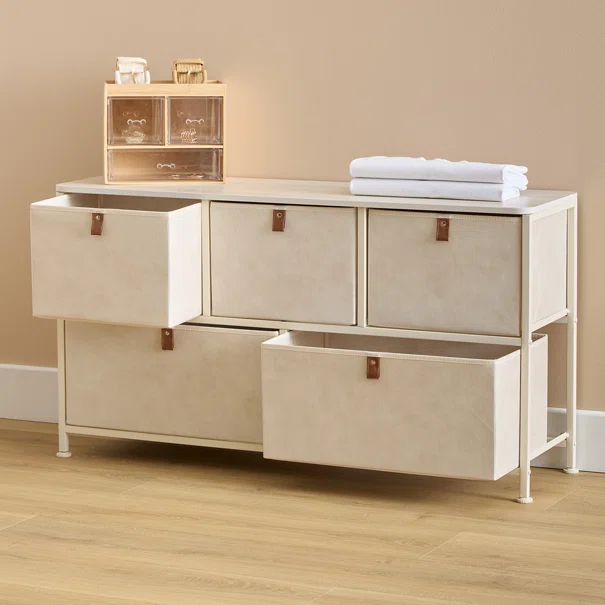 Συρταριέρα 5 Θέσεων (100x30x55) F-V Tissa Beige 193559A