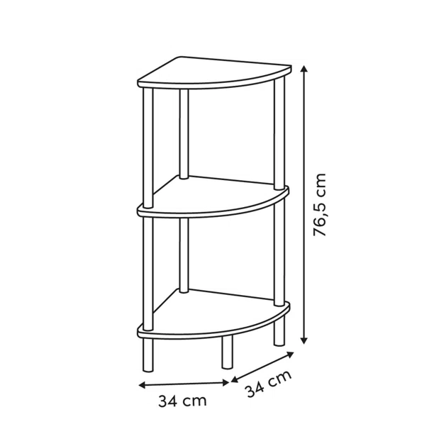 Γωνιακή Ραφιέρα Δαπέδου 3 Θέσεων (34x34x76.5) F-V Come 212892